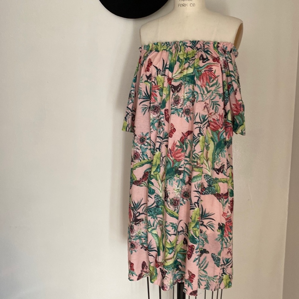 H&M Tropical Off The Shoulder Dress
